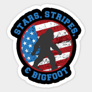 Patriotic Bigfoot- Stars, Stripes & Bigfoot 4th of July Magnet