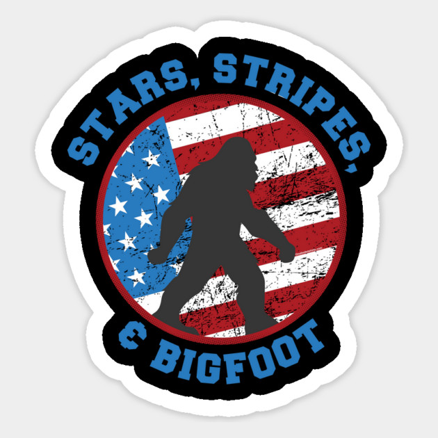 Patriotic Bigfoot- Stars, Stripes & Bigfoot 4th of July Magnet by creative
