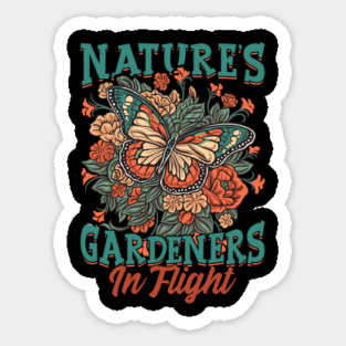 Pollinator Butterfly & Flowers Cottage core Aesthetic Magnet