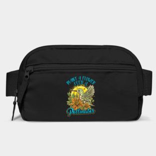 Pollinator Hummingbird & Flowers Cottage core Aesthetic Bag