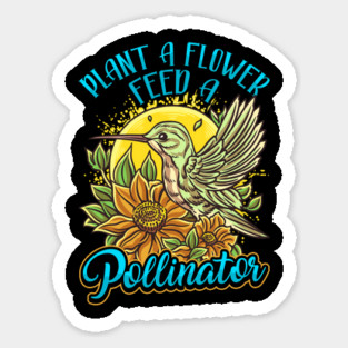 Pollinator Hummingbird & Flowers Cottage core Aesthetic Magnet