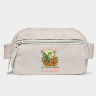 Pollinator Hummingbird & Flowers Cottage core Aesthetic Bag