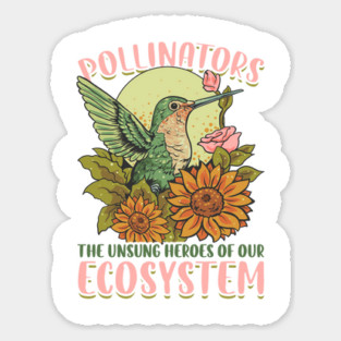Pollinator Hummingbird & Flowers Cottage core Aesthetic Magnet