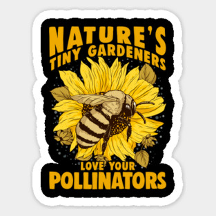 Pollinator Bee & Sunflower Cottage core Aesthetic Sticker
