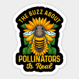 Pollinator Bee & Sunflowers Cottage Core Aesthetic Sticker