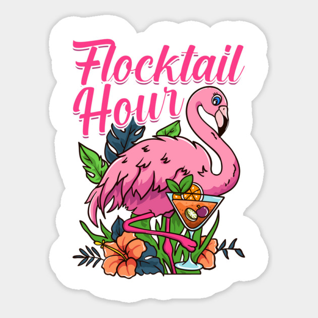 Flamingo Flocktail Hour Funny Flamingo Lover Pun Magnet by creative