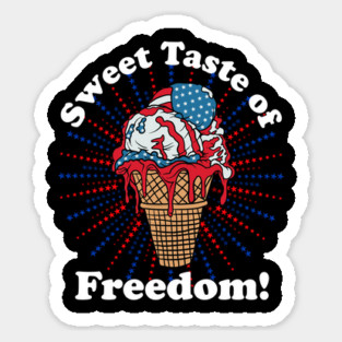Patriotic Ice Cream Cone American Flag Independence Day Magnet