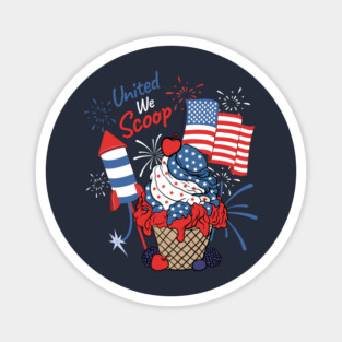 Patriotic Ice Cream Cup American Flag Independence Day Magnet