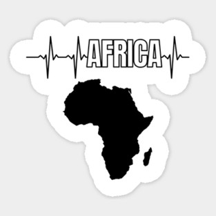 Africa Heartbeat, Continent of Africa Sticker