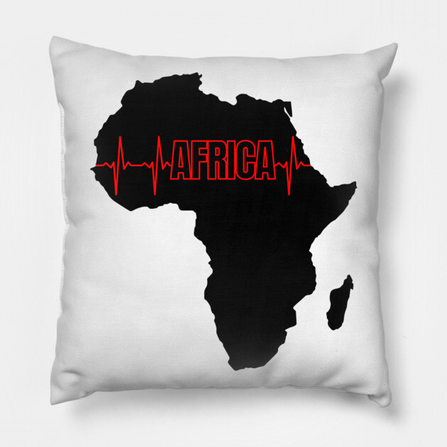 Africa Continent Heartbeat Pillow by UrbanLifeApparel