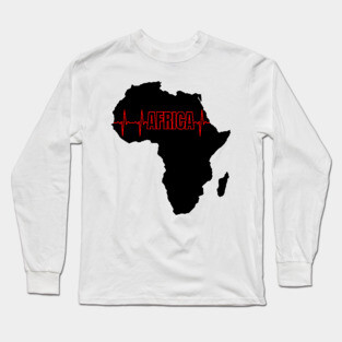 Africa Continent Heartbeat Long Sleeve T-Shirt