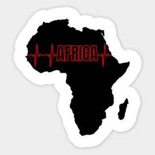 Africa Continent Heartbeat Sticker