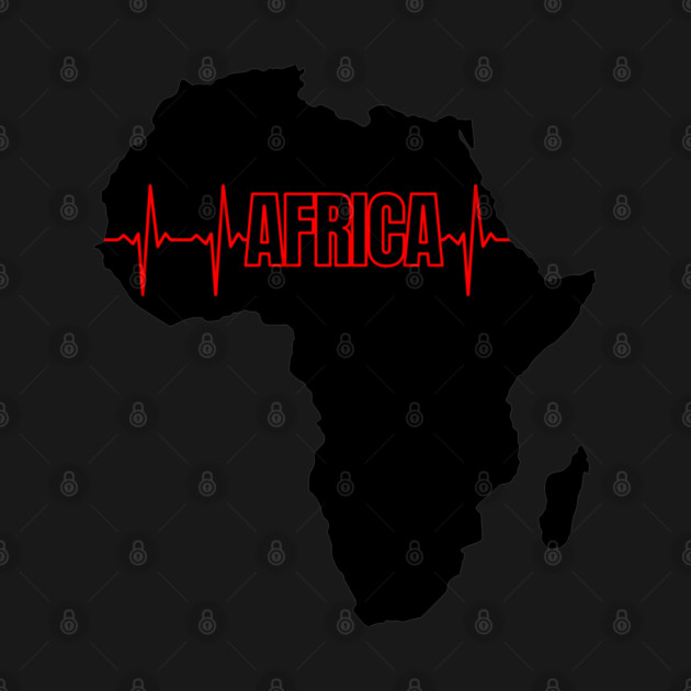 Africa Continent Heartbeat by UrbanLifeApparel