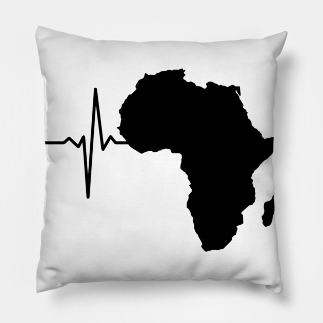 Africa Heartbeat, Africa Love Pillow by UrbanLifeApparel