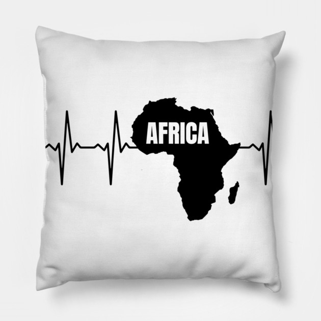 Africa Heartbeat, Africa, Continent Pillow by UrbanLifeApparel