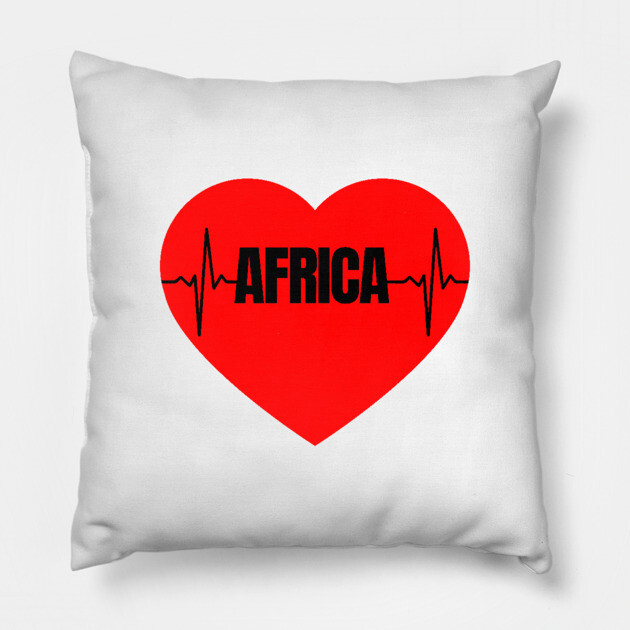 Africa Heartbeat, Heart Pillow by UrbanLifeApparel