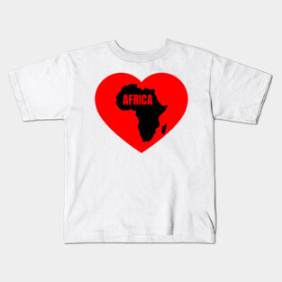 Africa Love, Heart, Continent Kids T-Shirt