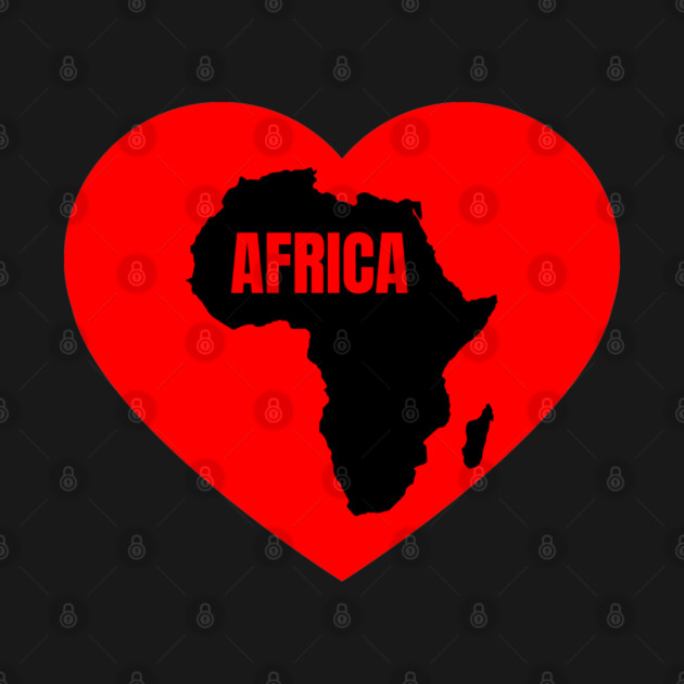 Africa Love, Heart, Continent by UrbanLifeApparel