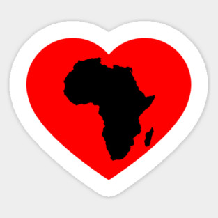 Africa Heart, African, African American Sticker