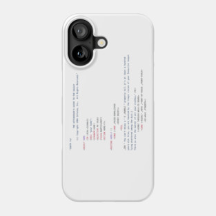 Hitchhikers Code To The Galaxy Phone Case