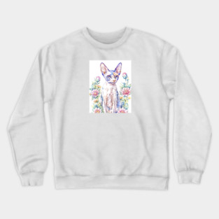 Watercolor Sphynx Cat Crewneck Sweatshirt