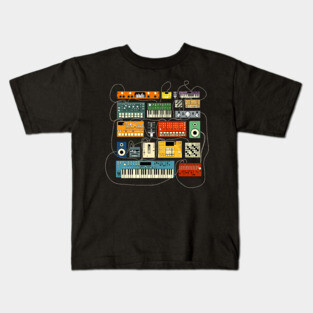Synthesizer and Drum Machine Electronic Music Producer Kids T-Shirt