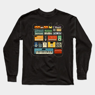 Synthesizer and Drum Machine Electronic Music Producer Long Sleeve T-Shirt
