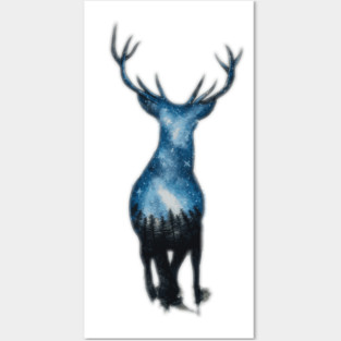 Galaxy stag vector Posters and Art