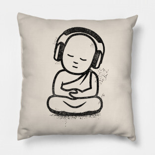 Buddha Headphones - Buddhist Monk DJ Pillow