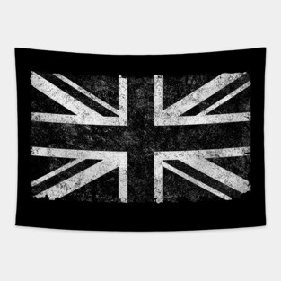 UK Flag  Black and White Tapestry