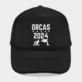 Orcas 2024 Funny Politics Orca Sinking Boat Election Hat