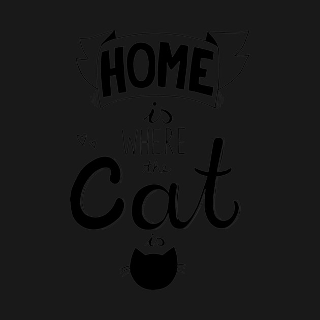 Home is where the cat is funny cat lover quote by Darksavage