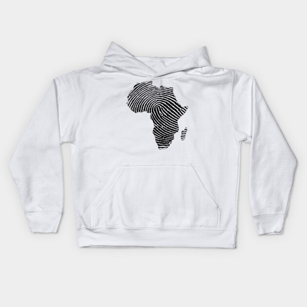 Africa, Africa Fingerprint, Black History, Black Girl Magic, Black Lives Matter Kids Hoodie by UrbanLifeApparel