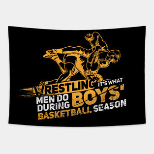 Proud Wrestler Funny Wrestle Sport Quote Gift Idea Tapestry