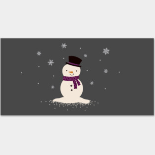 Winter Holiday Snowman Posters and Art