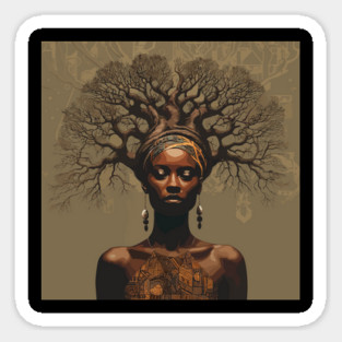 Strong Roots, Beautiful Soul Black Woman Afrocentric Sticker