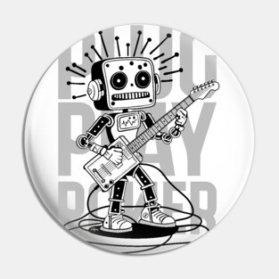 Metal Pulse. Robot Guitarist (B&W) Pin