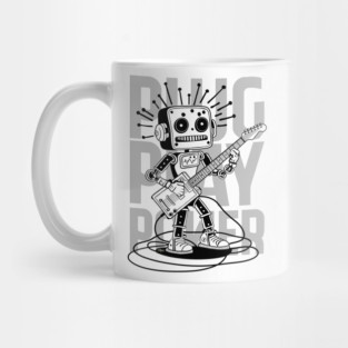 Metal Pulse. Robot Guitarist (B&W) Mug