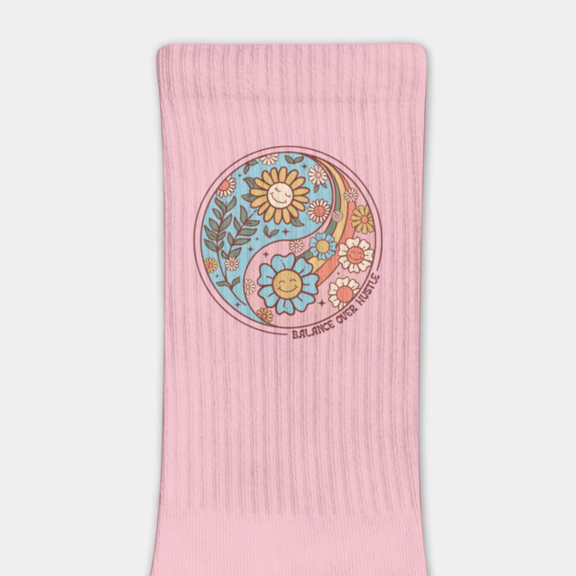 Balance Over Hustle Retro Yin Yang by Luxinda