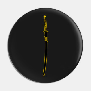 Katana (black and gold) Pin