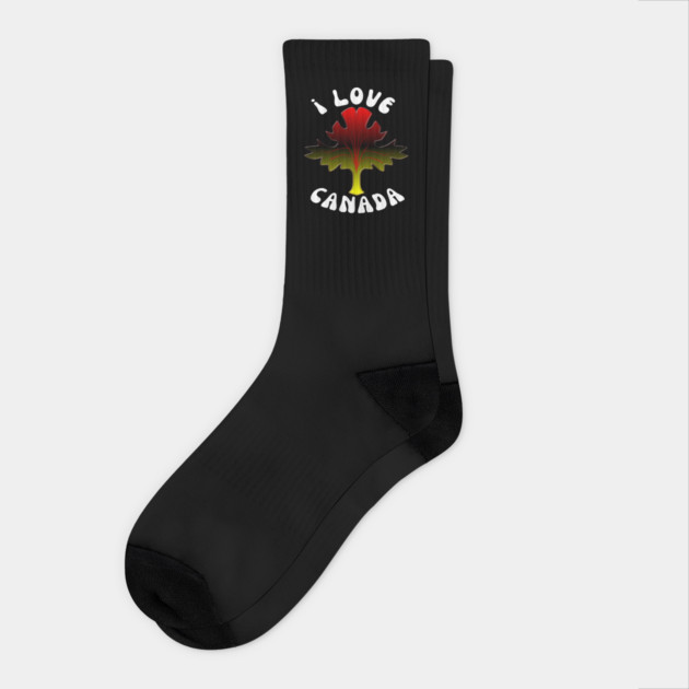 I Love Canada Socks by Pixel Threads 