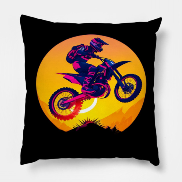 Dirtbike Pillow by Pixel Threads 