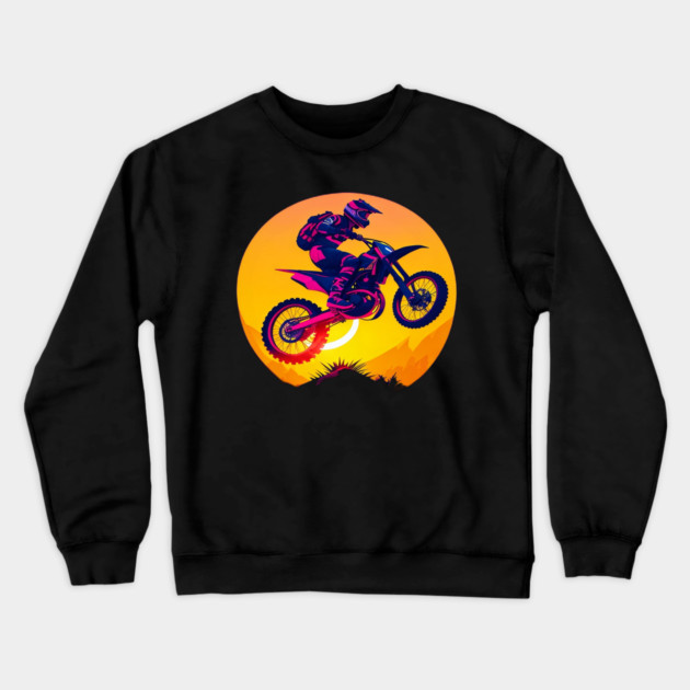 Dirtbike Crewneck Sweatshirt by Pixel Threads 