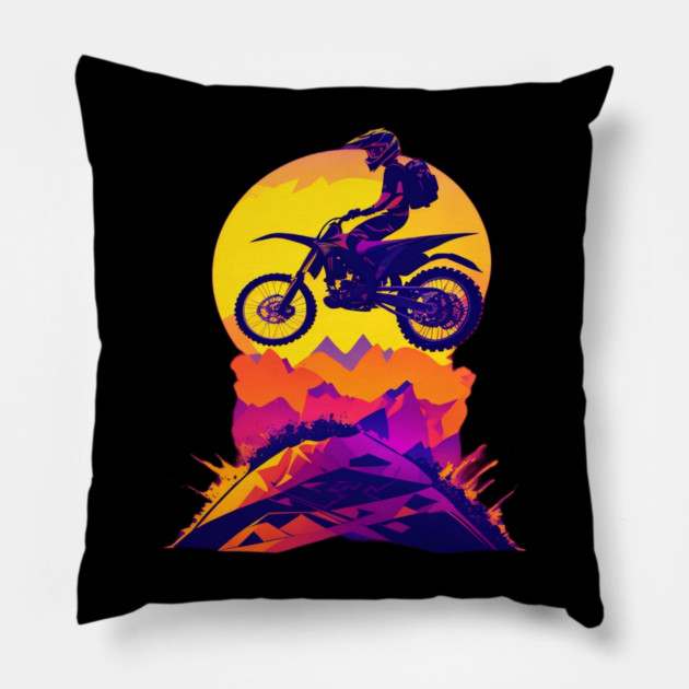 Dirtbike Pillow by Pixel Threads 