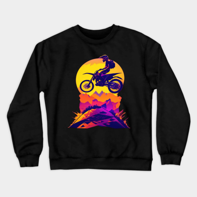 Dirtbike Crewneck Sweatshirt by Pixel Threads 