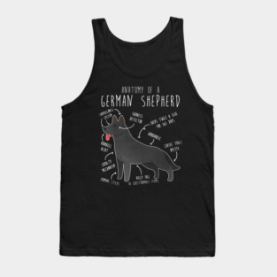 Black German Shepherd Dog Anatomy Tank Top