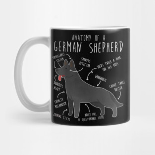 Black German Shepherd Dog Anatomy Mug