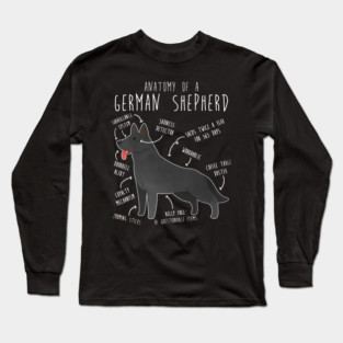 Black German Shepherd Dog Anatomy Long Sleeve T-Shirt