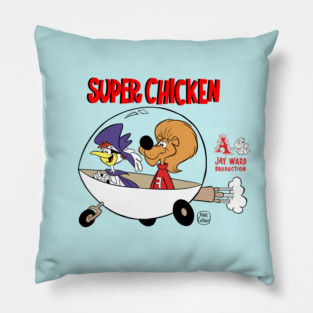 SUPER CHICKEN AND FRED IN FLYING CAR Pillow