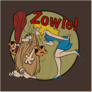 Retro Cartoon Characters ZOWIE with a kiss Posters and Art